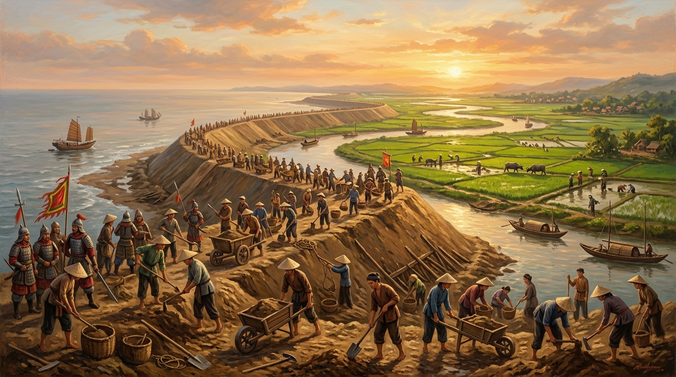 Thái Úy Tô Hiến Thành chỉ đạo quai đê lấn biển